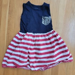 A.T.U.N Red, White and Blue Girls Dress Sz 6-7 Years